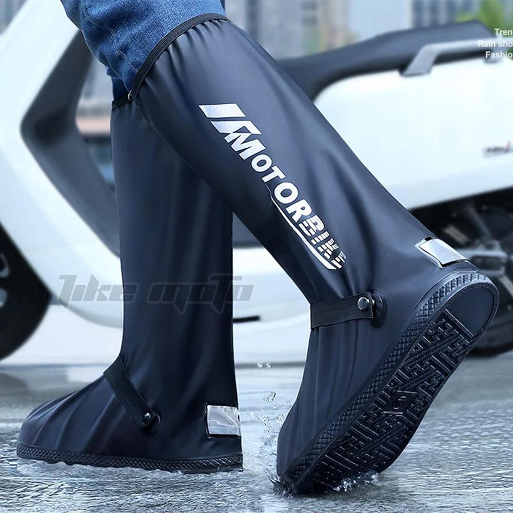 Vysoké motocyklové holínky Nepromokavé Reflexní Sněhové Protiskluzové Obuv Motorka Cyklistika Kolo Znovupoužitelný Nepromokavý Kryt na Boty