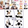 Adorable Smiling Black And White Cow Plush Toy Soft Stuffed Animal Doll Gift