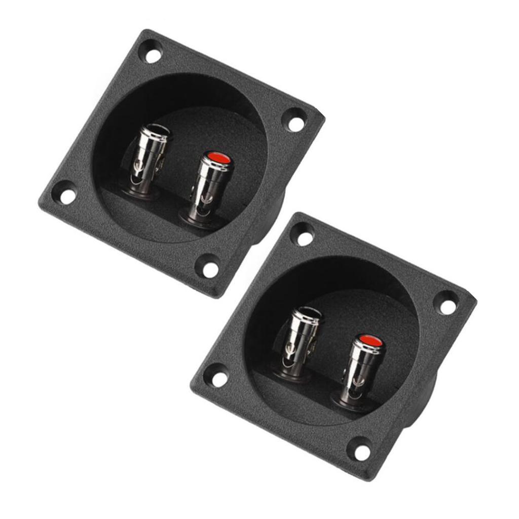 2 Pcs Speakers Terminal Box Push Spring Type 2 Binding Post Cable Connector Acoustic Components