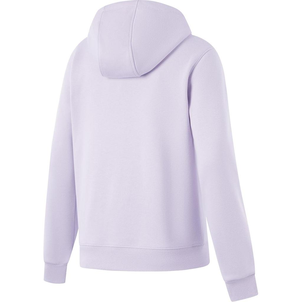 Li Ning Confortable Décontracté Couleur Unie Polaire à Capuche Zippé Cardigan Sweat-shirt Femmes sweatshirts Sel Marin-Violet AWDU632-2