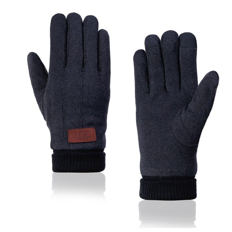 Men Gloves Winter Touch Screen Plush Inside Keep Warm Outdoor Windproof Cycling Driving Male Gloves