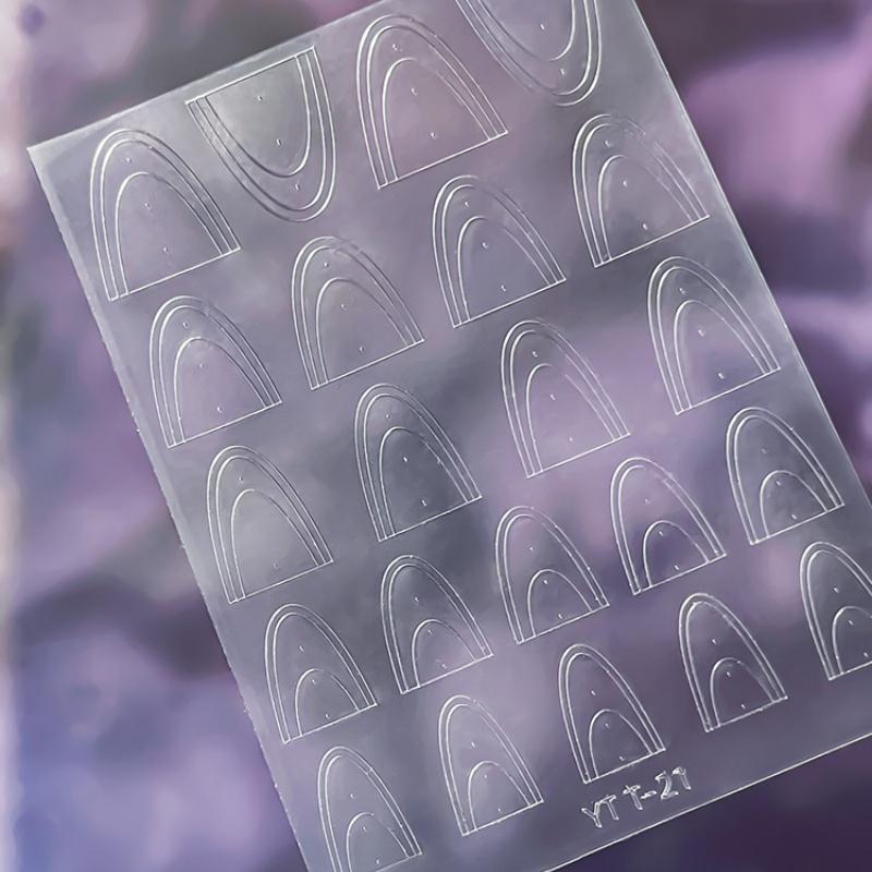 Simple Hollow French Nail Decals Transparent Spray-Painted Heart Butterfly Nail Art Stickers Fashion Manicure Decor