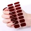 16Tips Semi-Cured Gel Nail Sticker Solid Full Cover Gel Nail Strips UV/LED Lamp Long Lasting Gel Nail Wraps Nail Decor