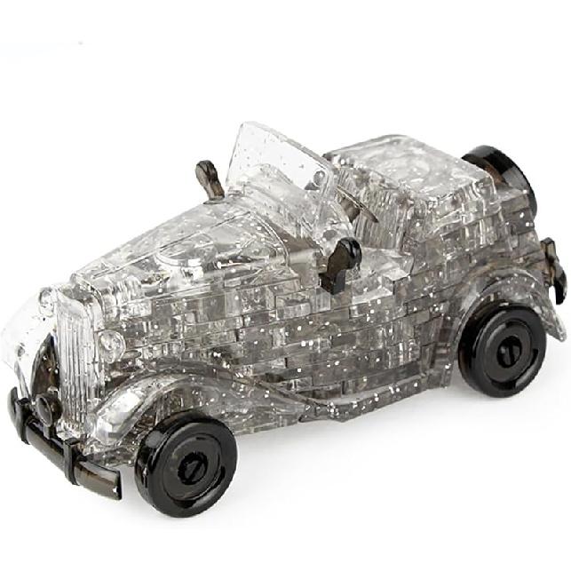 3D Crystal Pig Puzzle, Functions as a Piggy Bank, Crystal Puzzle Brainteasers for Puzzlers Ages 16 and Up, 94PCS (Pink) Black-classic-car