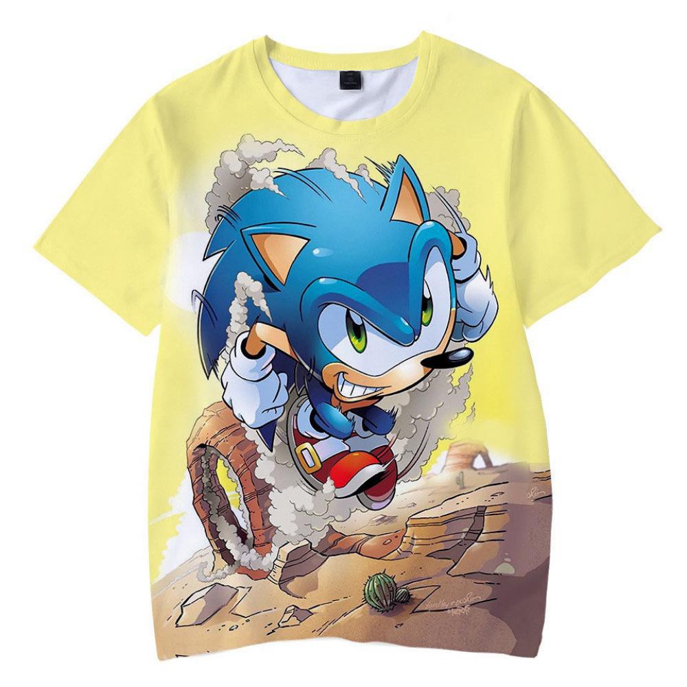 3D Clothing T-shirt, Sonic The Hedgehog Cartoon Character Printed Half-sleeved Summer Adult Children's Clothing Short Sleeved