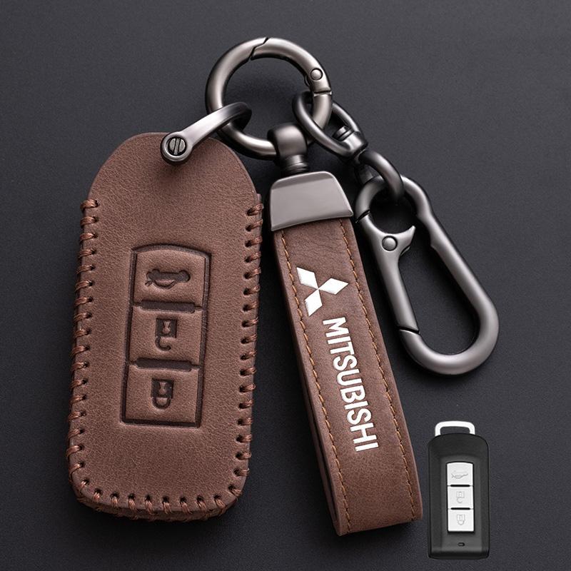 

Кожаный чехол-оболочка для брелока автомобильного ключа для Mitsubishi Lancer Outlander ASX Eclipse Cross Pajero Shogun Аксессуары