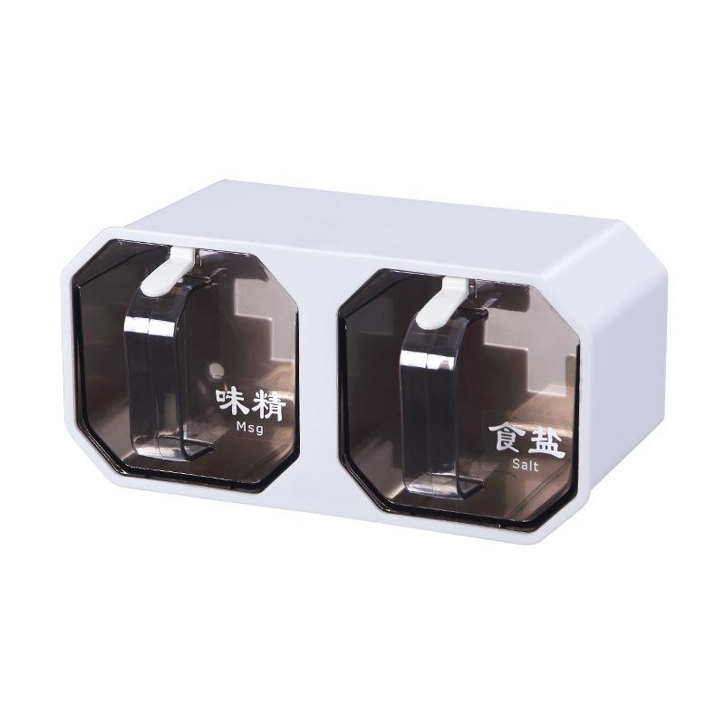 No Punching Seasoning Box Household Kitchen Wall Hanging Salt Seasoning Jar Spice Storage Box Combination Set Bottle