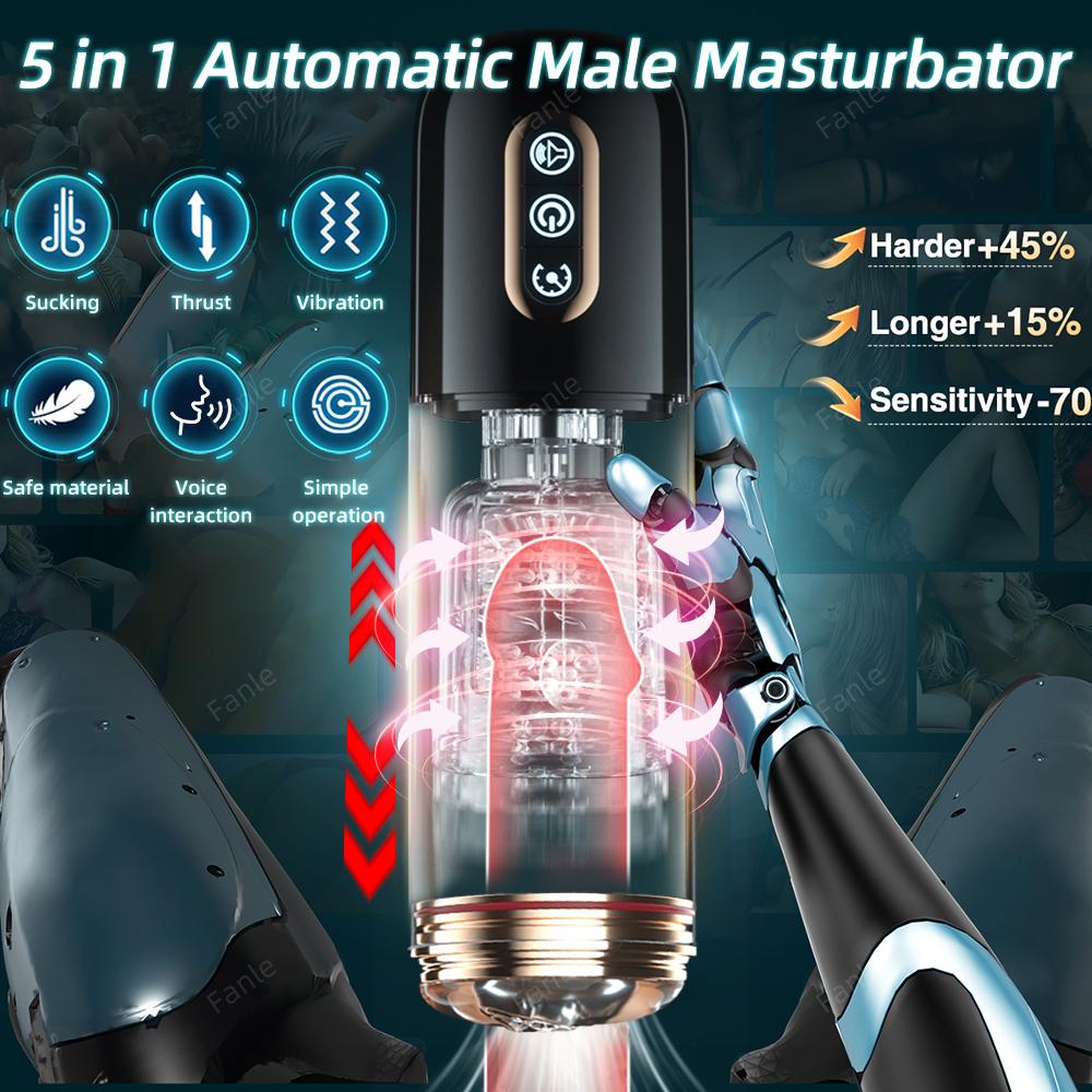 Male Automatic Sucking Thrusting Rotation Masturbator Cup Vagina Blowjob Pocket Pussy Rotary Penis Pump Sex Toy for Adult Men