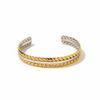 Yingtai 18k Gold-Plated Wheat Ear Pattern Open Bangle - Stainless Steel, European & American Style, Fine Polished Women's Fashion Accessory.