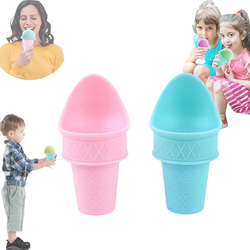Mini Cones Reutilizáveis Ficam em Pé Para Creme Iogurte Gelado Sorvete Bola Para Adultos Crianças Festa Crianças Bola