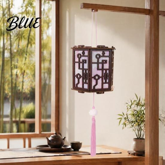 Adults Kids Lantern Kit DIY Vintage Palace for Kids Chinese Style Wooden Frame Fame Crafts Brocade Crafts Making Material Set Mid-Autumn Festival