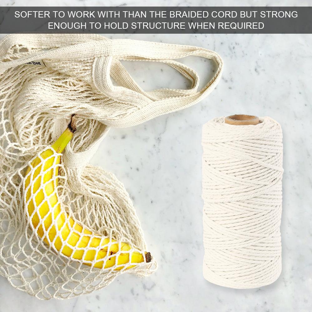 100M Cotton Thread 1mm DIY Handicraft Knitting Tassel Tapestry Macrame Rope  Multi-purpose Kitchen Cooking Food Binding Rope