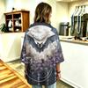 Women's Pullover Hoodie with Three-Quarter Sleeves, Halloween Print, Casual Top