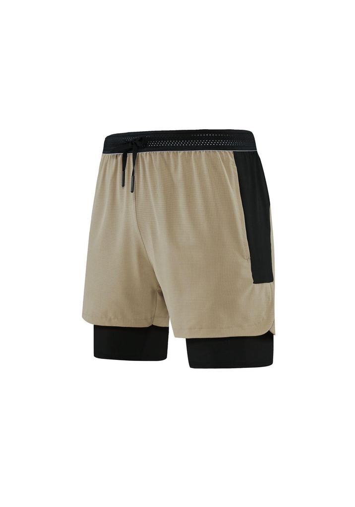 In-Stock Men's Sporty Quick-Dry Two-Piece Woven Shorts with Liner, Mid-Length, Anti-Exposure, Sweat-Absorbing.