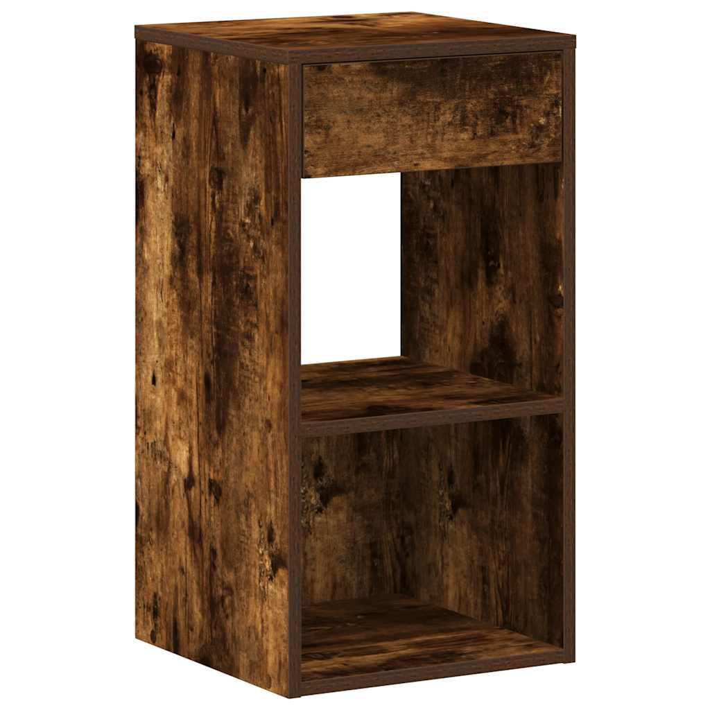 Nightstand with Drawer Smoked Oak 35 X 34 X 66.5 Cm