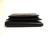 Authentic Jimmy Choo Metal Logo Black Leather Trifold Wallet Compact Wallet NAIMA #a789  Refurbished