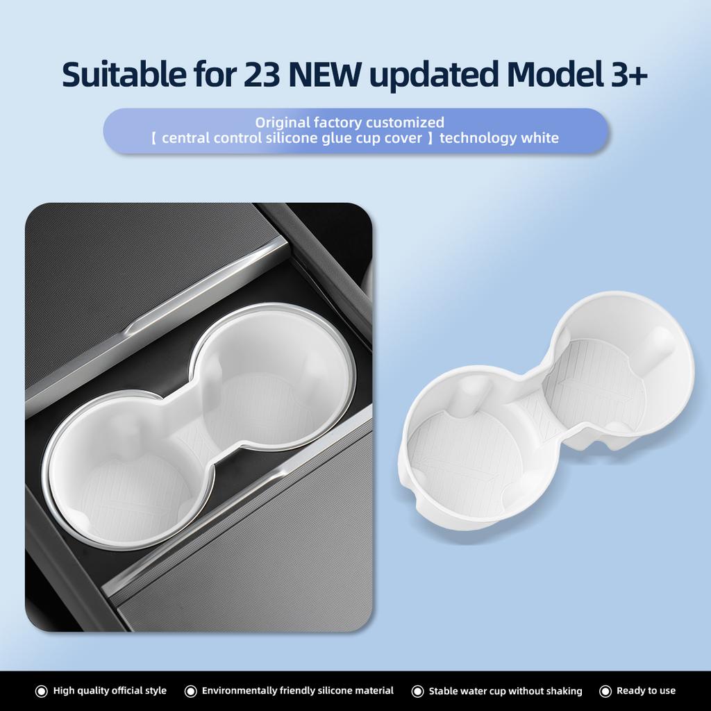 Water Cup Holder For Tesla Model3 Highland 2025 2025 Central Control Drinks Holder Rear Seat Water Cup Cover Car Accessories