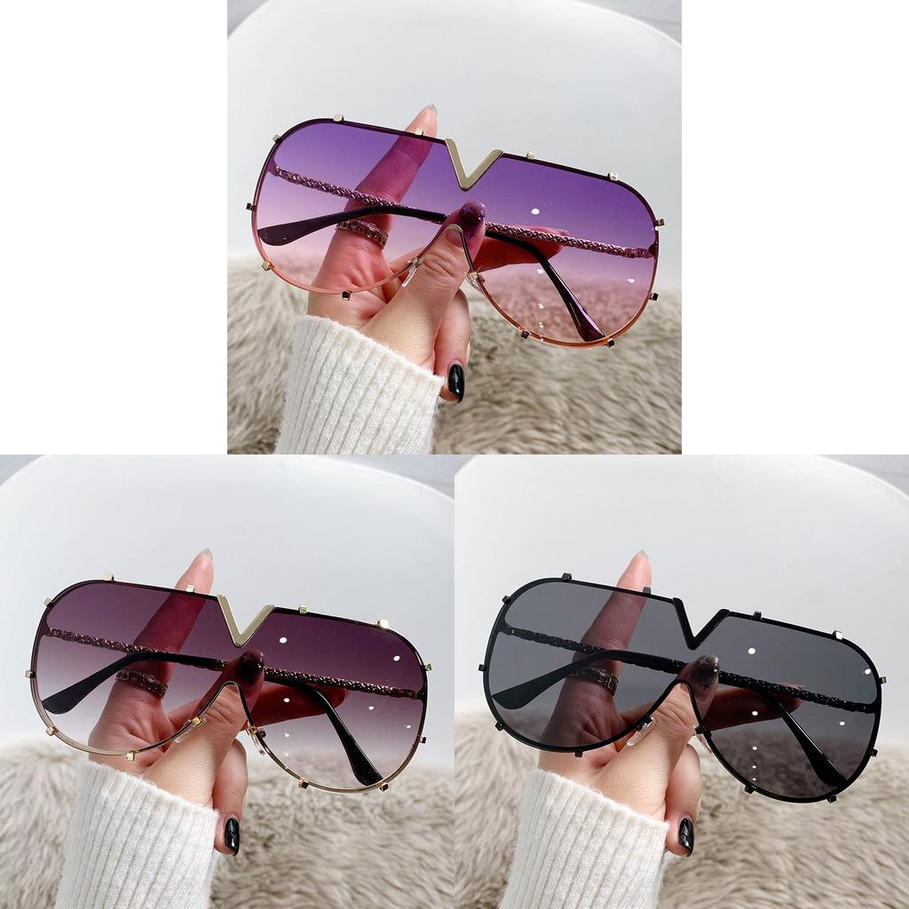 Fashion Oversized Metal Sunglasses For Women With Uv400 Protection For Summer Beach Outings