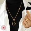 Turtleneck Long-Style Fashionable Versatile Roman-Style Black White Double-Sided Pearl Pendant Women's Bamboo Chain