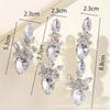 2024 Luxury 3-Piece Rhinestone Flower Teardrop Ring Set for Banquets & Weddings