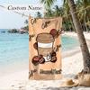Cozy Coffee Custom Name Printed Beach Towel Personalized Soft Towel For Swimming Beach Travel