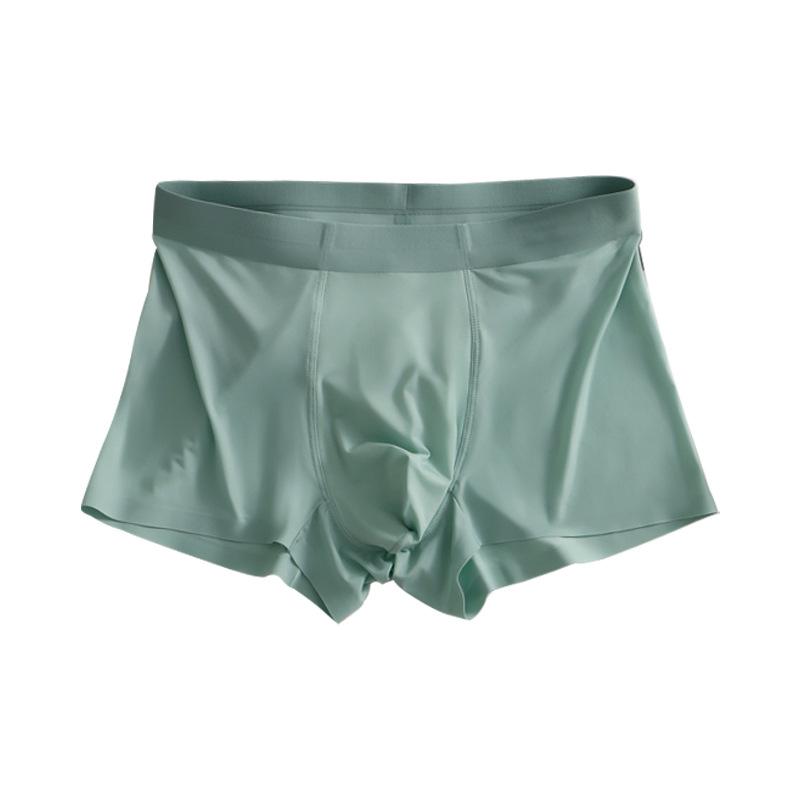 Summer Men's Ice Silk Underwear Youth Four Cornered Underwear Mid Waist Elastic Shorts