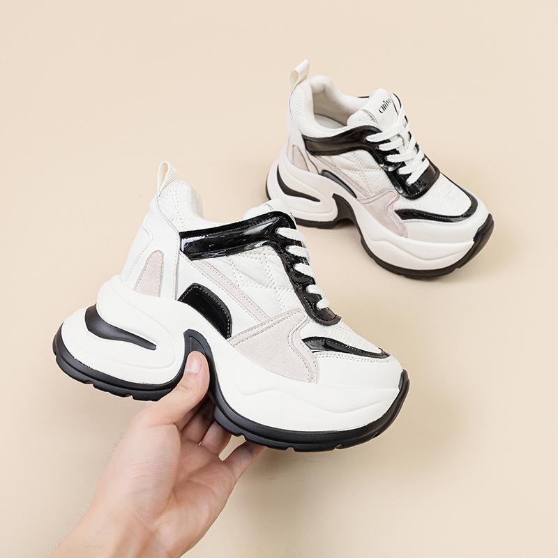 Thick-soled ultra-high heel 12CM dad shoes women's new trendy shoes versatile sports and leisure shoes small women