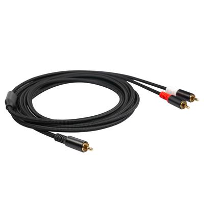 Y Kablosu 1 RCA Erkek - 2 RCA Erkek Stereo Ses Kablosu Çift Korumalı Altın Kaplama 16.4Ft Amplifikatör TV Mikseri CD DVD Oynatıcılar Y Adaptörü Ses Kabloları