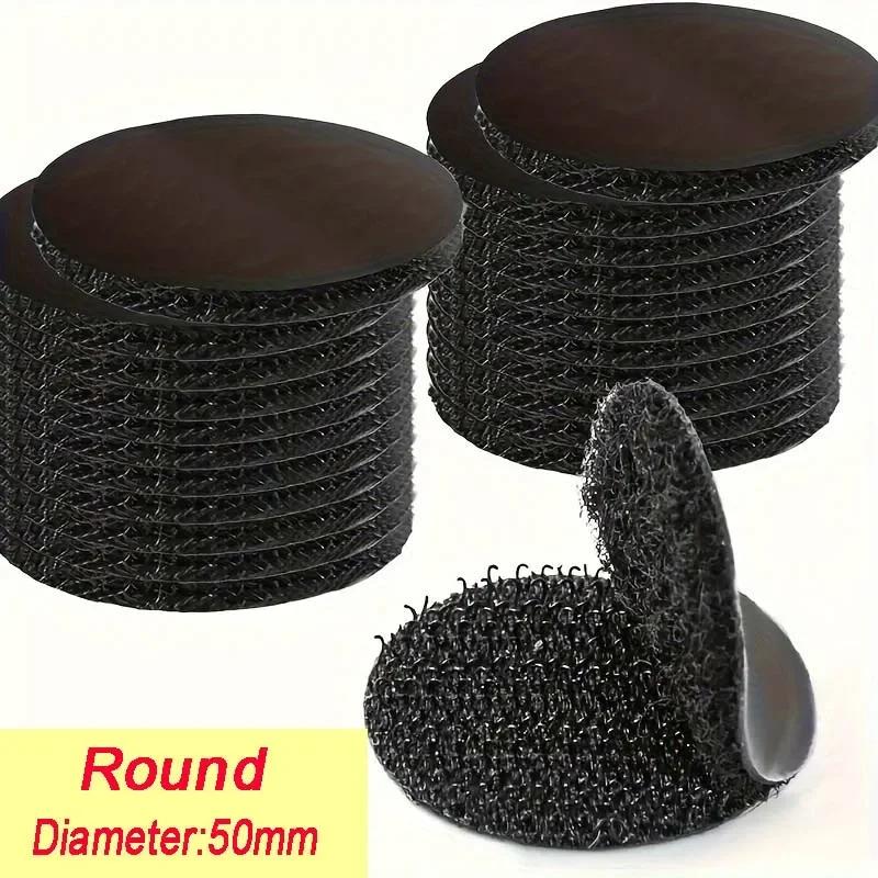 100 Stück doppelseitig Haushalt Gebrauch Klettverschluss Schwarzes Pad Fixierflicken Doppelseitige Matte Griffband Selbstklebend DIY Bekleidung
