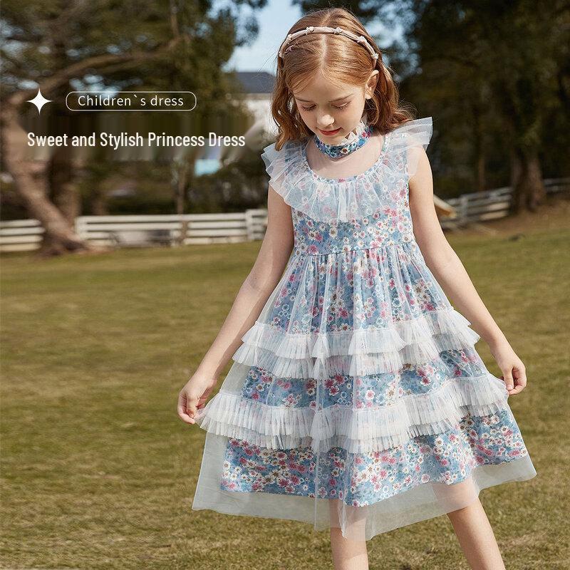 ABC KIDS Girls  Summer Floral Mesh Princess Dress 160