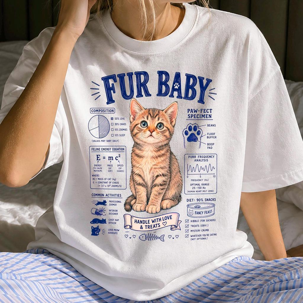 Funny Fur Baby Shirt - Retro Cat Lifestyle Gift - Sarcastic Fur Baby Clothing