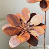 Rusty Flower Garden Stake Iron Flower Yard Art Stake Outdoor Flower Decoration for Backyard Lawn Planter Flower Bed