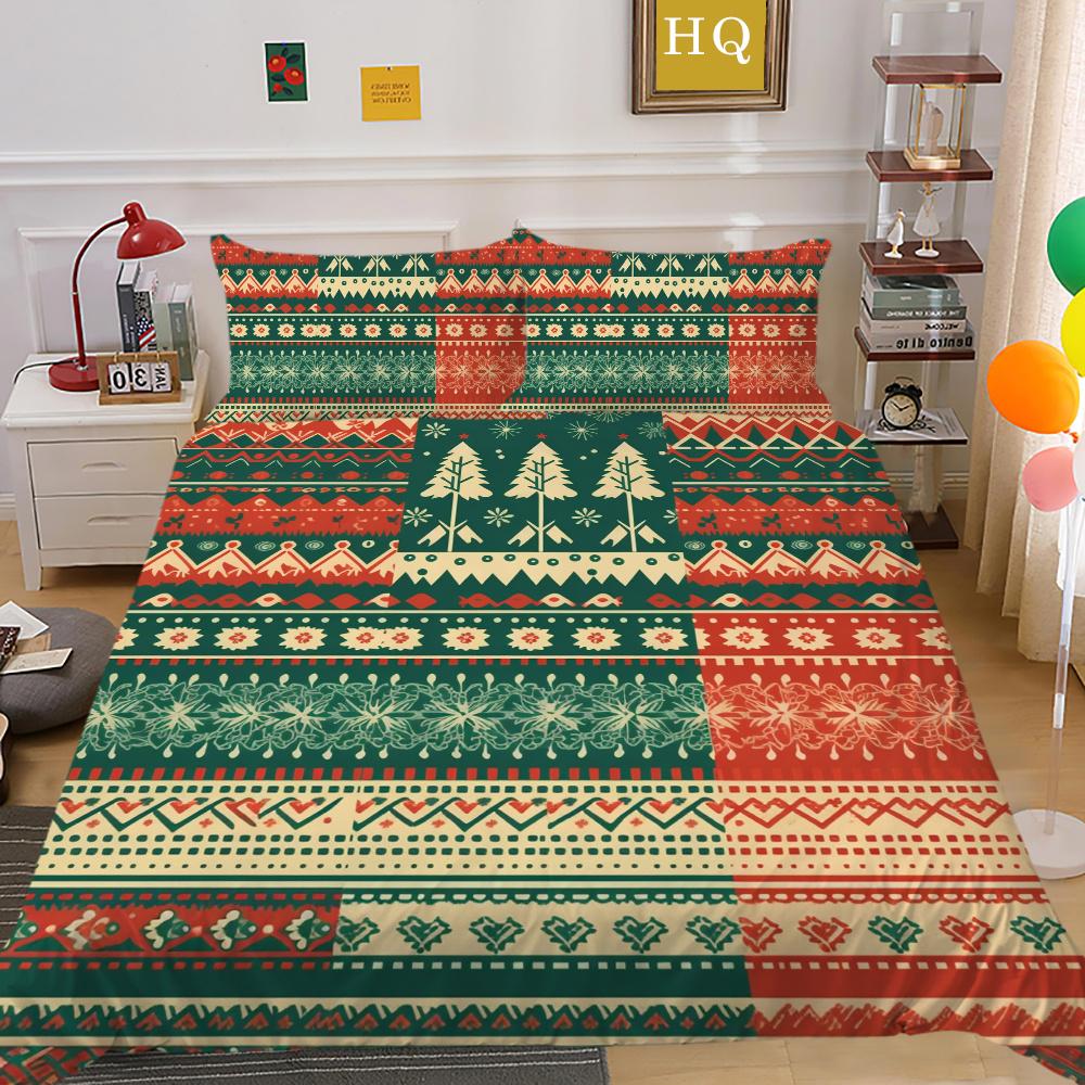 Christmas Printed Duvet Cover Set Microfiber Full Size Home Textiles Lovely Fashion Children Bedroom Decor
