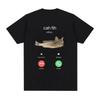 Cah Fih Meme T-shirt Grappige Roepende Vis Kat Hybride Meme T-shirt Absurde Humor Internetcultuur Cadeau Virale Korte Mouwen T-shirts