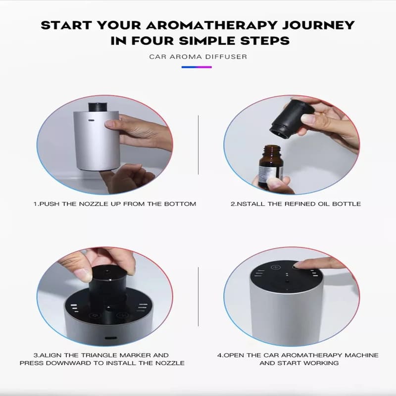 Ny helautomatisk aromaterapimaskin Aluminiumslegering Nano Fin Tåke Vannfri Eterisk Olje Diffuser Intelligent Tidsstyrt Aromaterapimaskin