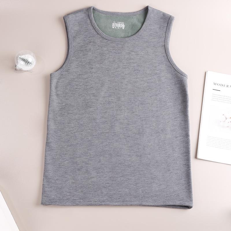 Men's Slim-Fit Fleece-Lined Vest: Warm, German Velvet Base, Sleeveless, Ideal for Autumn/Winter.