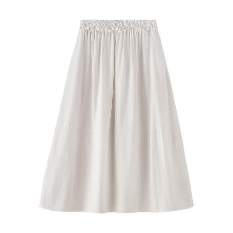 Chuyu Textured High-Waist A-Line Skirt