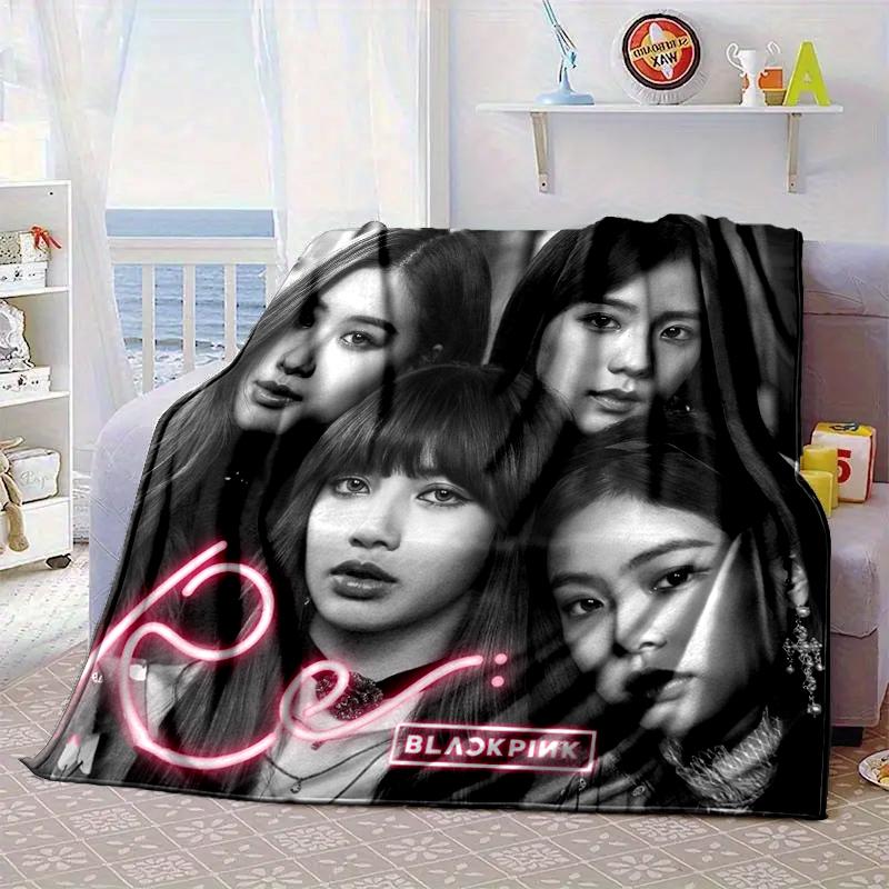 kpop pink Show Performance Blanket Flannel Blanket for bed, sofa, Camping, Hiking, Picnic Essentials, gift for family Fan gifts