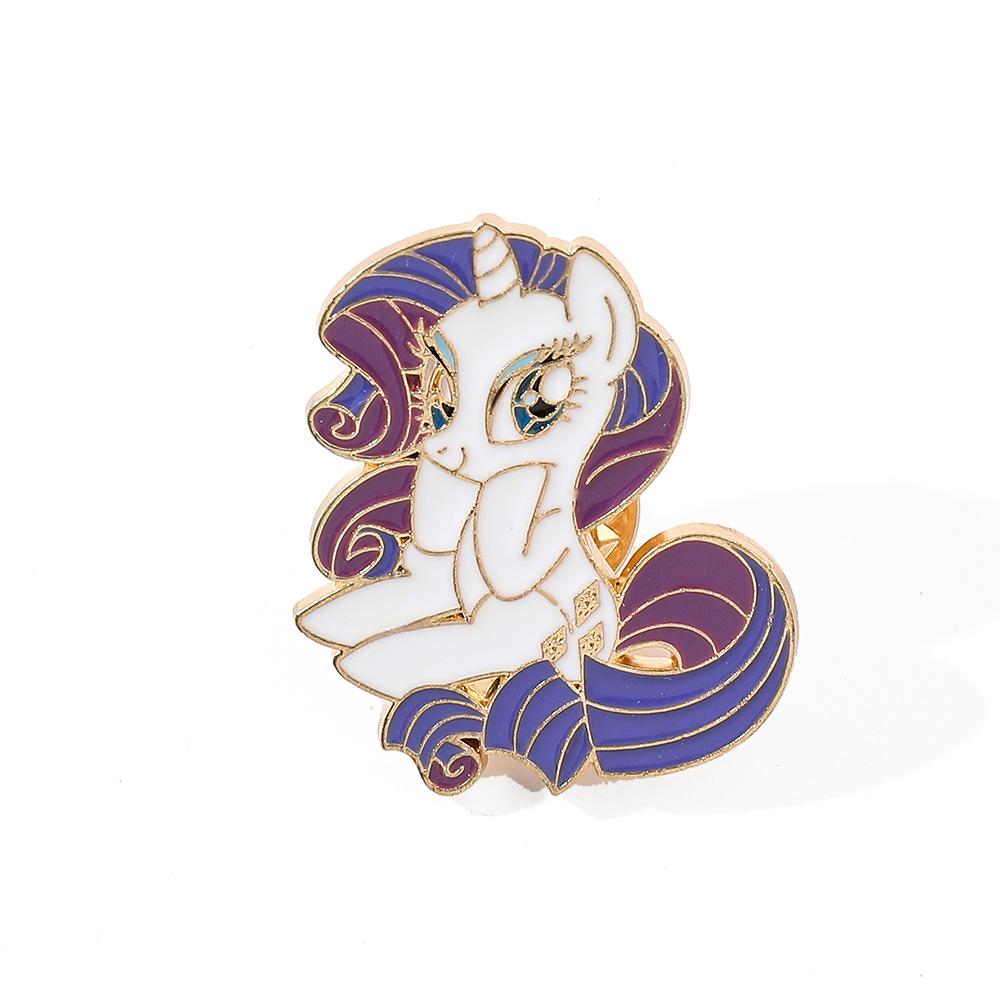 Europäische und amerikanische Charaktere, Metallabzeichen, Pony, Baoli-Legierungsbrosche, Einhorn-Pony-Form, Anstecknadel-Zubehör