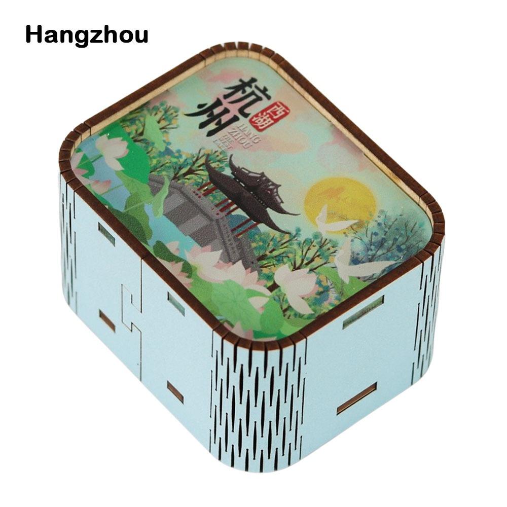 

Дерев яна шкатулка з ручкою рожева музична шкатулка прикраса нова музична шкатулка туристична пам ятка Hangzhou