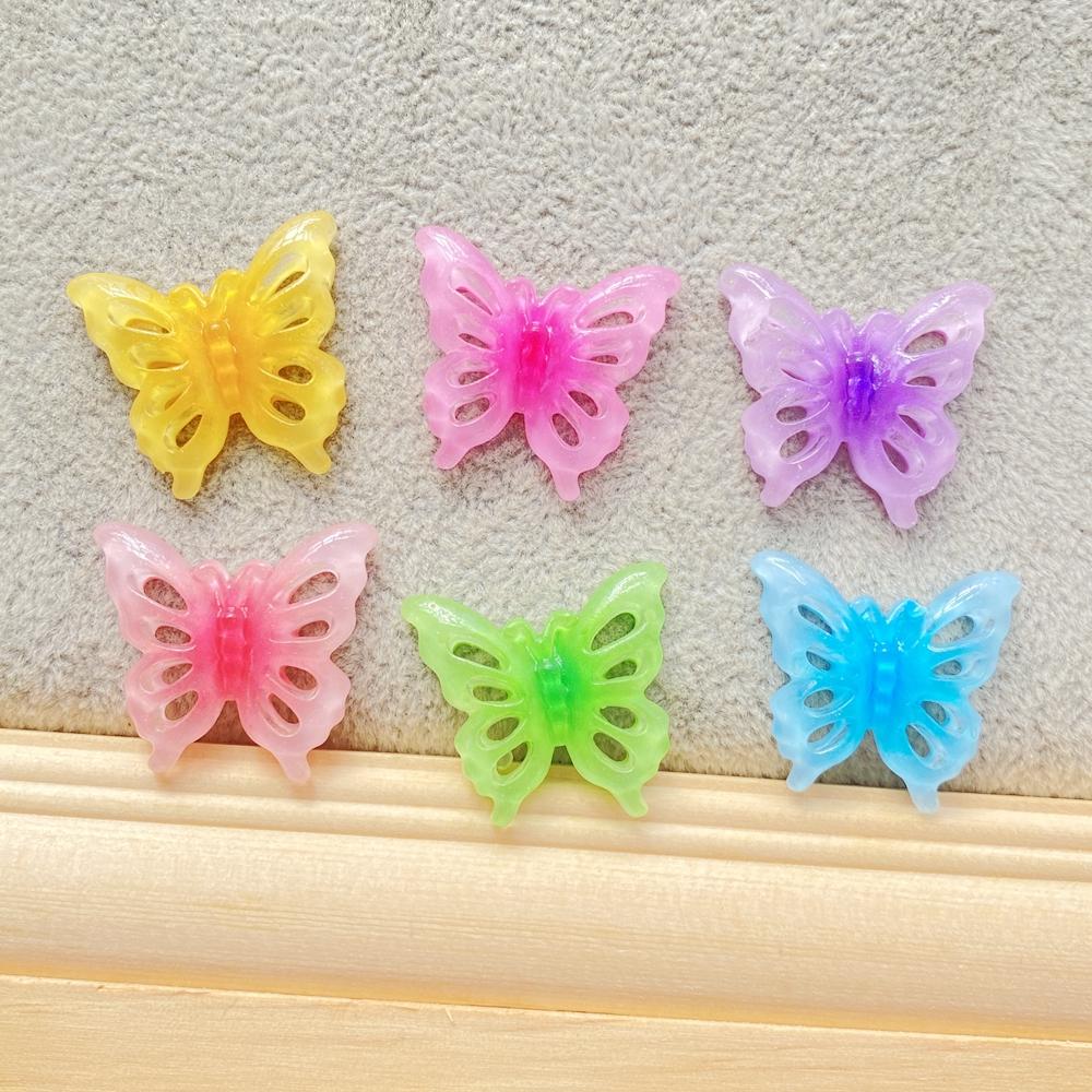 10Pcs Cute and shiny colored cartoon hollow butterfly Flat Back Scrapbook Figurine DIY Bow Decor Accessories Crafts