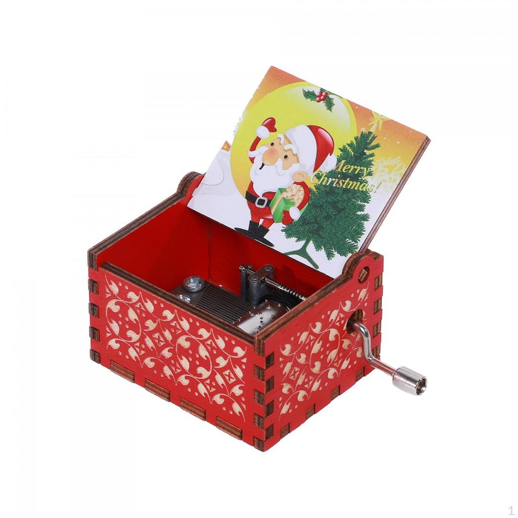 Merry Christmas Music Box Decoration Small Decorative Lightweight Musical Hand Cranked