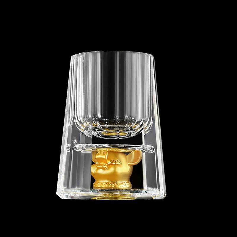 

Zodiac Crystal Glass Spirit Glass Wine Dispenser 12 Small Wine Glasses Household Party One Cup Simple