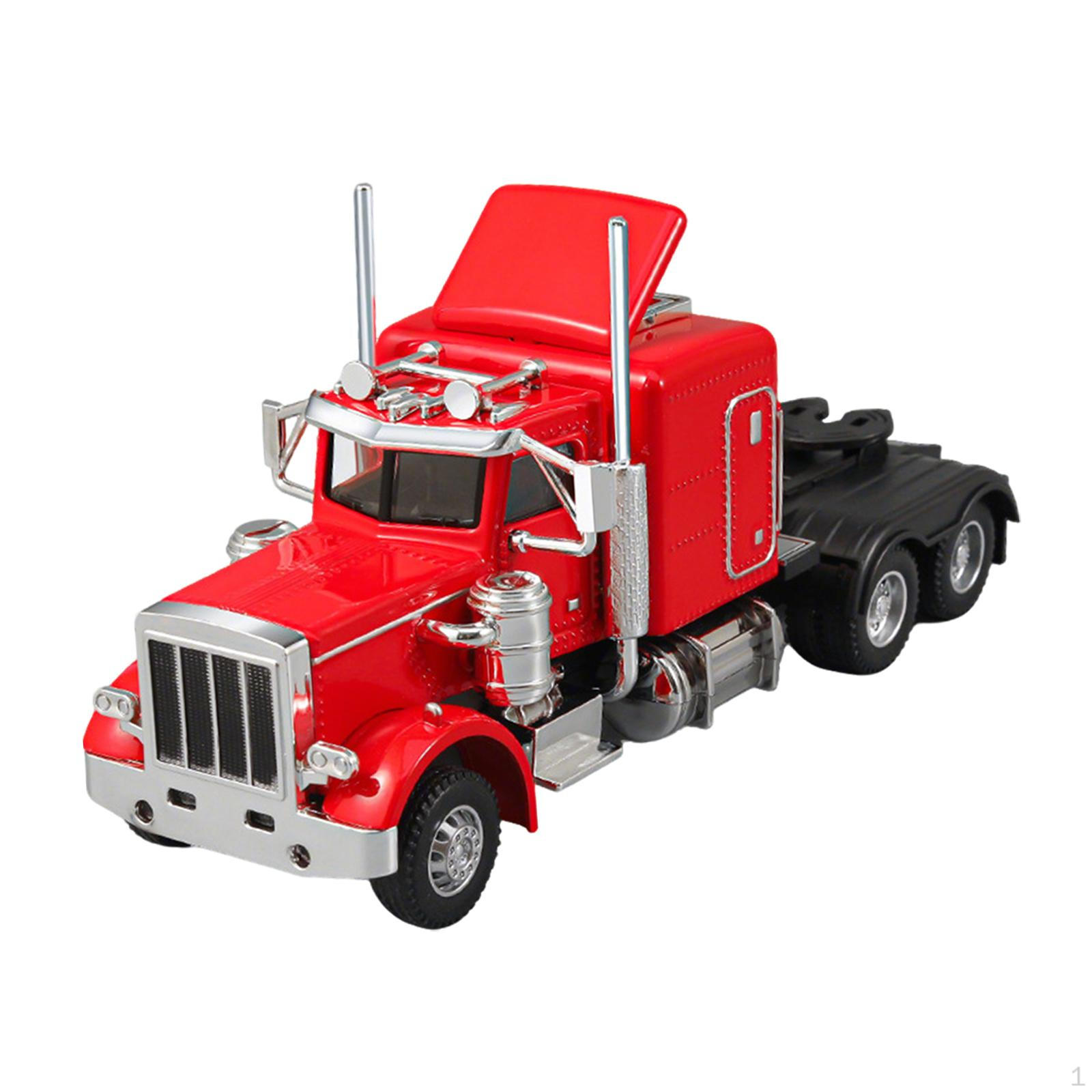 

Toys 1/32 Semi Heavy Truck Model Alloy Diecast Trailer Tractor Head Toy with Realistic Rubber червоний