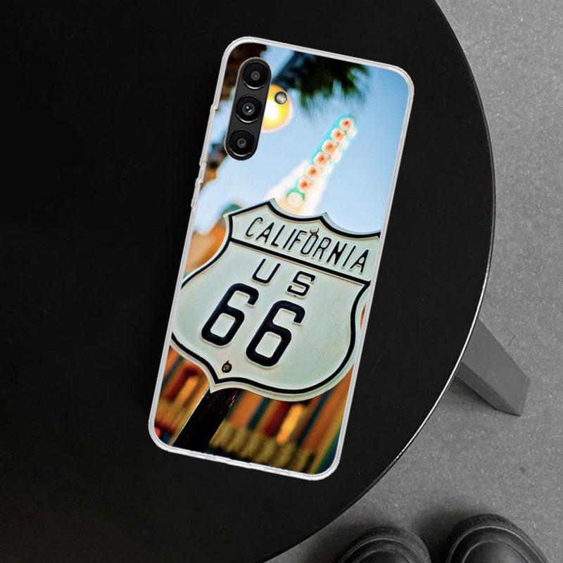 America Route 66 Phone Case Cover for Samsung Galaxy A17 A16 A26 A36 A56 A57 A37 A15 A25 A35 A55 A14 A24 A34 A54 A13 A23 A33 A53