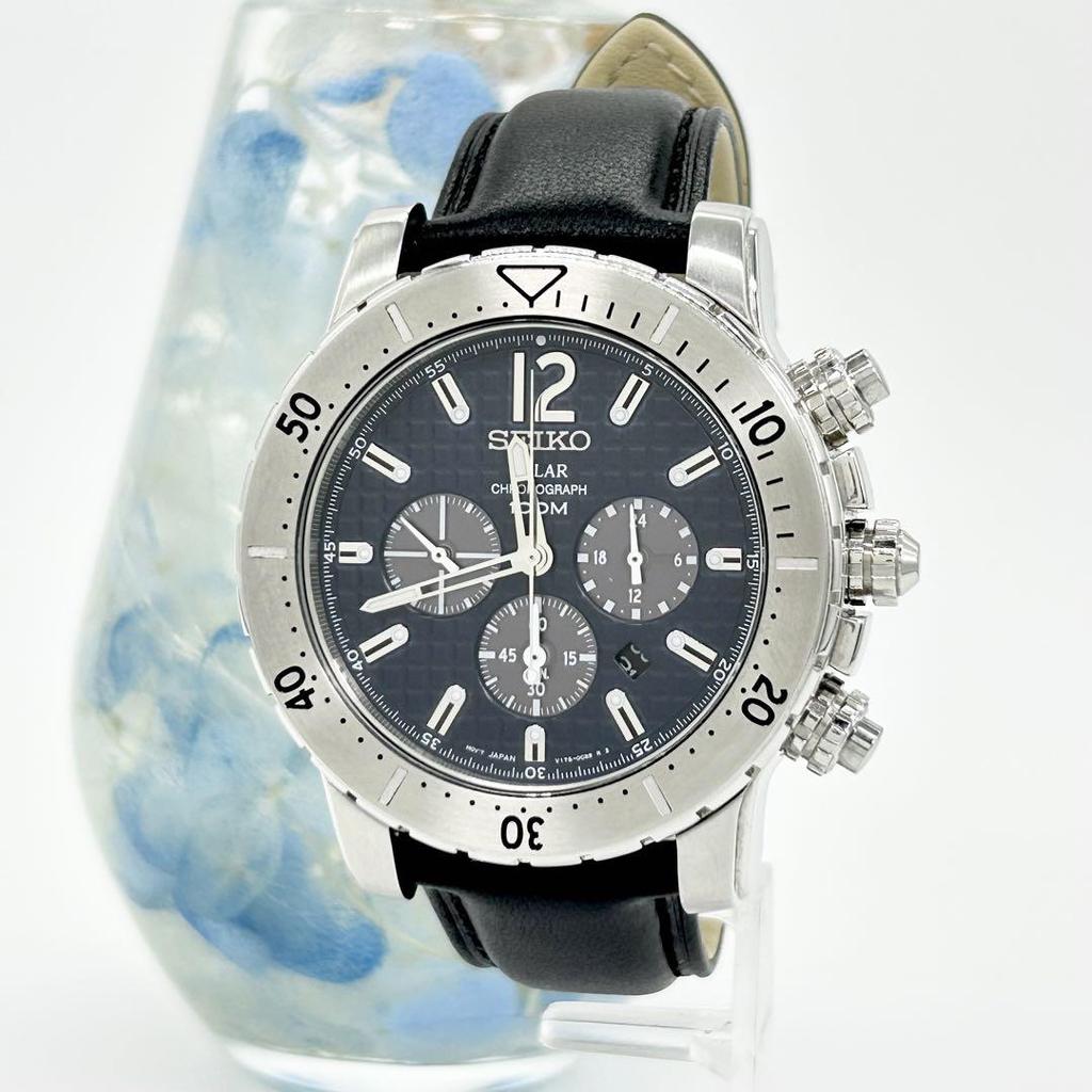 [USED] SEIKO SOLAR 100M Chronograph Solar Watch