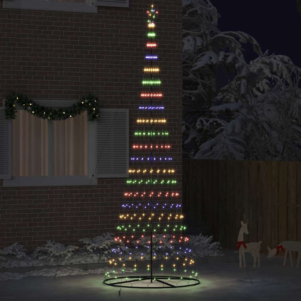 LED Christmas Tree with 455 LEDs Multicolored 399 cm Metal