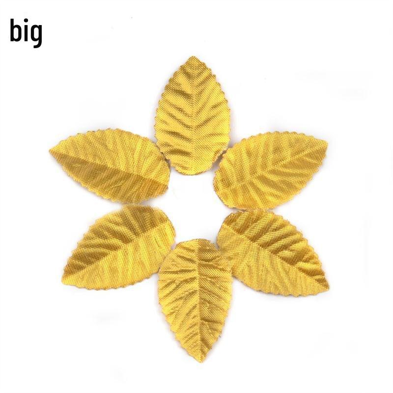 

100 штук искусственных зеленых, золотых и серебряных листьев рождественской елки для венков своими руками Large золотой