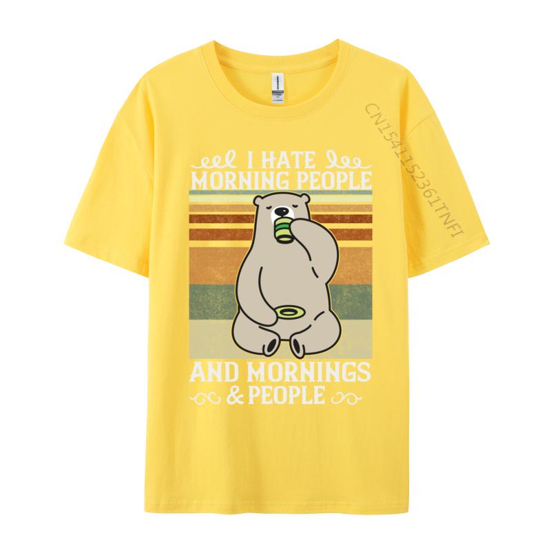 Odio i mattinieri e le mattine e le persone Caffè Orso T-shirt Casual Divertenti Casual Unisex T-shirt Regalo T-shirt