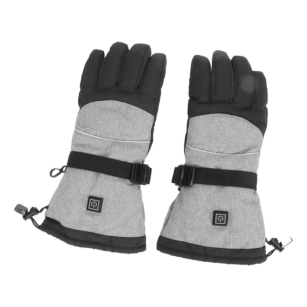 1 Pair Heated Gloves Battery Powered Waterproof Winter Heating Gloves with Reflective Strip for Outdoor Activities